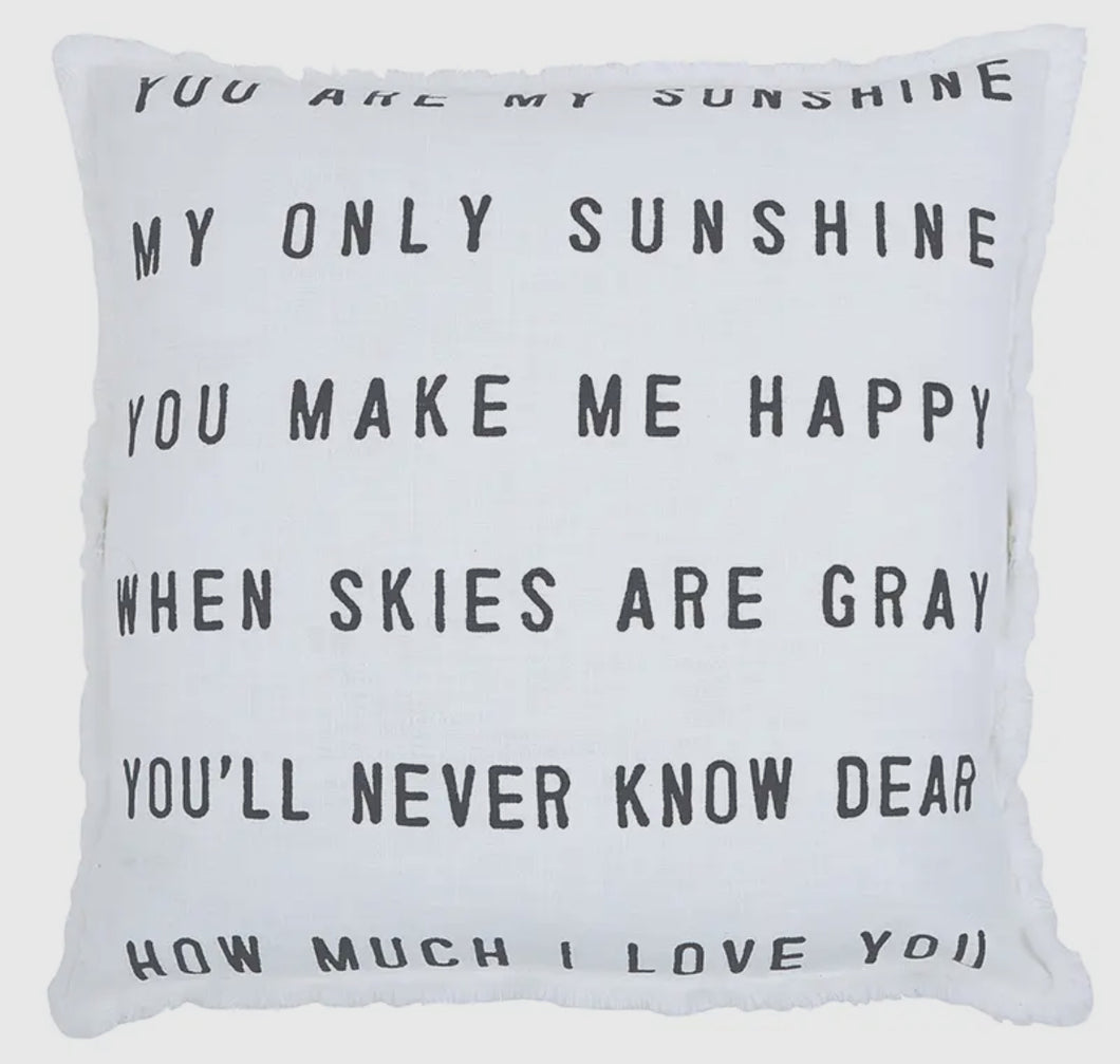 You are my sunshine throw pillow