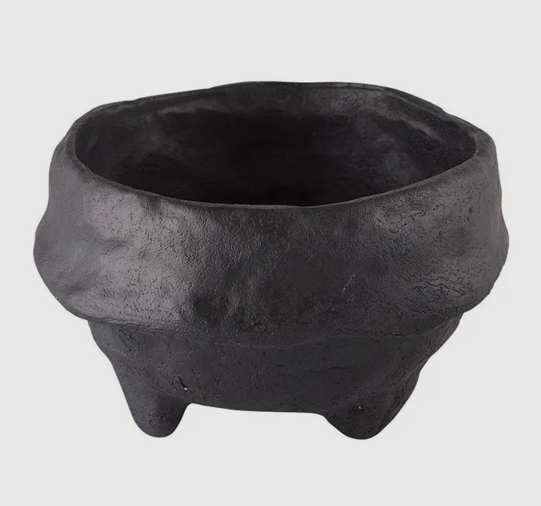 Paper mache black bowl