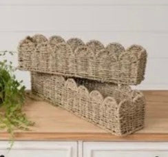 Scalloped wicker Edge Basket