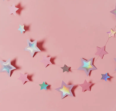 Metallic star garland