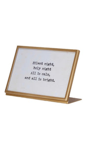 Metal & glass frame with holiday phrase