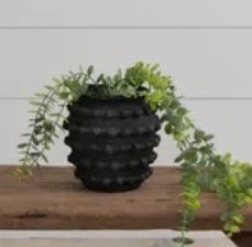 Knotted black vase