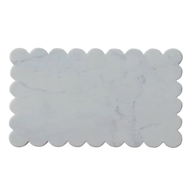 Marble cheese board with scalloped edges