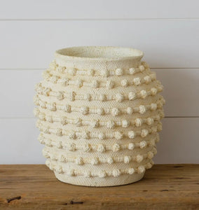 Ivory Textured Knot Cement Vase