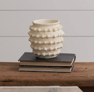 Ivory Textured Knot Cement Vase