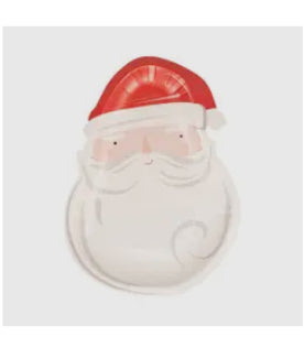 Santa Head Paper Plate