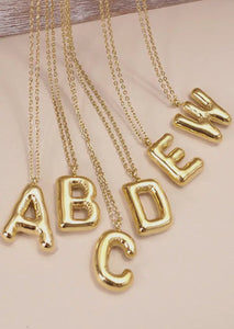 Bubble initial necklace