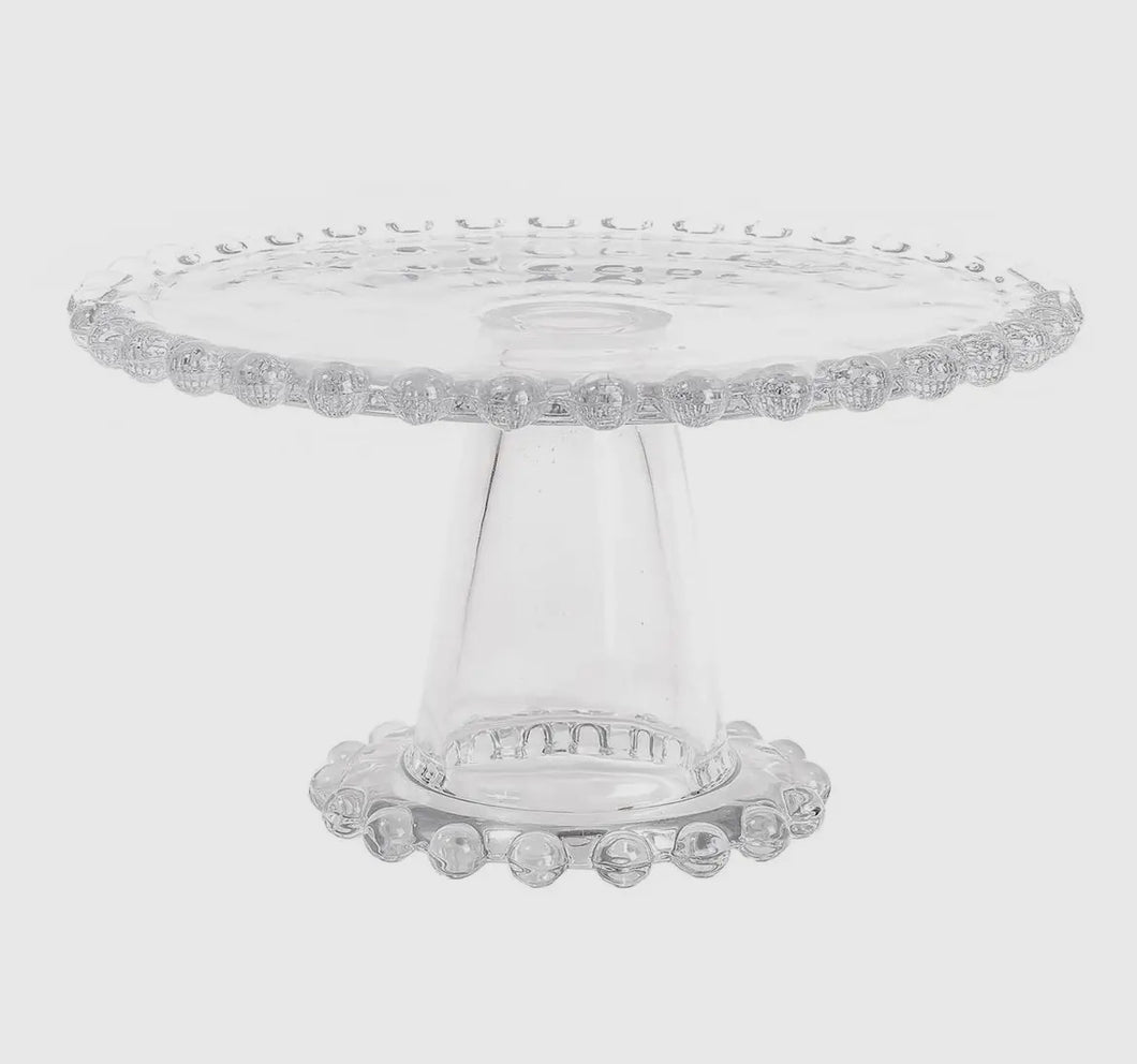 Hobnail glass cake stand