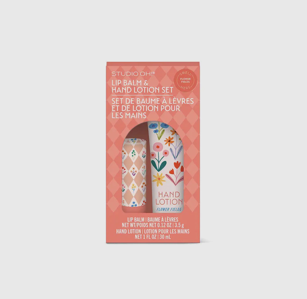 Lip balm and lotion set