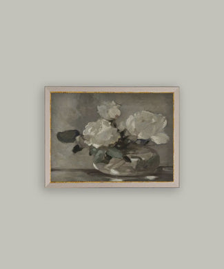 Moody Greys Floral Framed Art