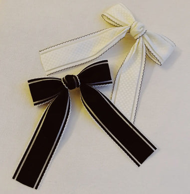 Black and White hair bow set