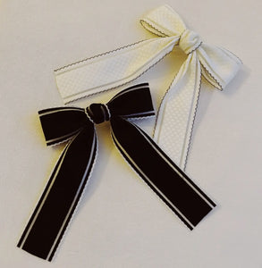 Black and White hair bow set