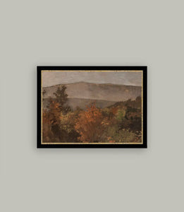 Autumn tree tops framed antique art