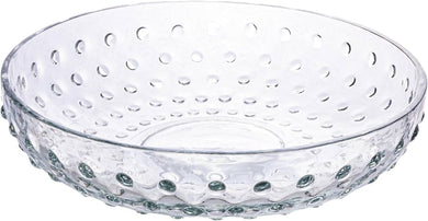 Clear hobnail low bowl