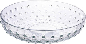 Clear hobnail low bowl