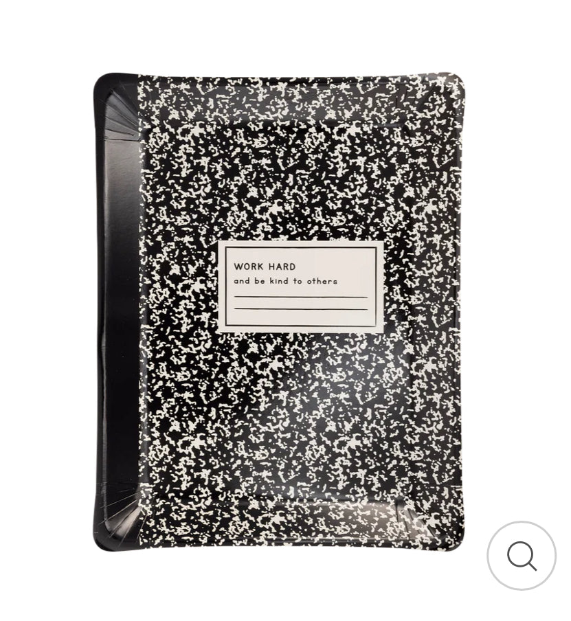Composition notebook paper plates