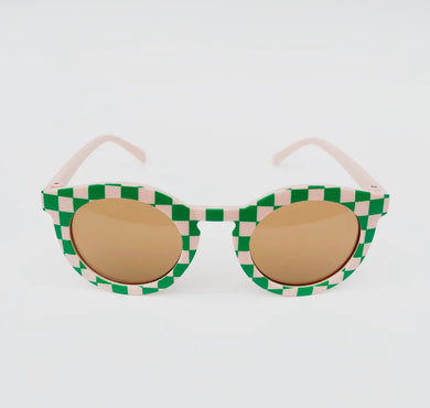 Green & pink checkered kid sunnies