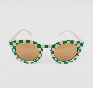 Green & pink checkered kid sunnies