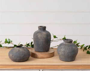 Black Distressed Vases