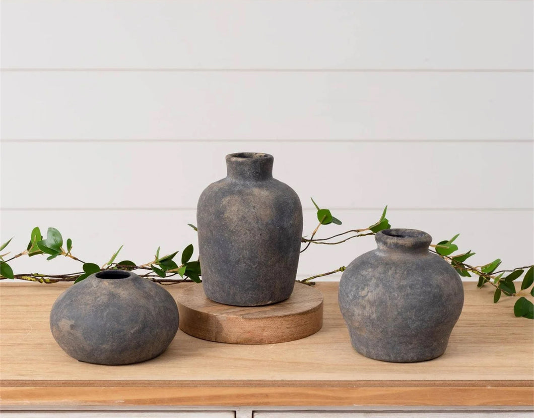 Black Distressed Vases