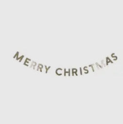 Gold Glitter Merry Christmas Banner
