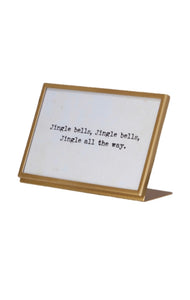 Metal & glass frame with holiday phrase