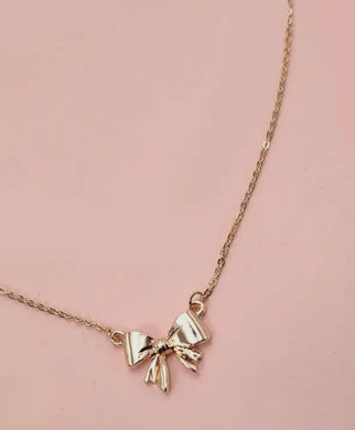 Mini bow ribbon necklace