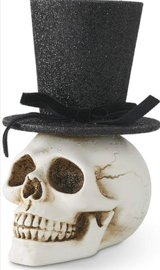 Skeleton skull with glitter hat