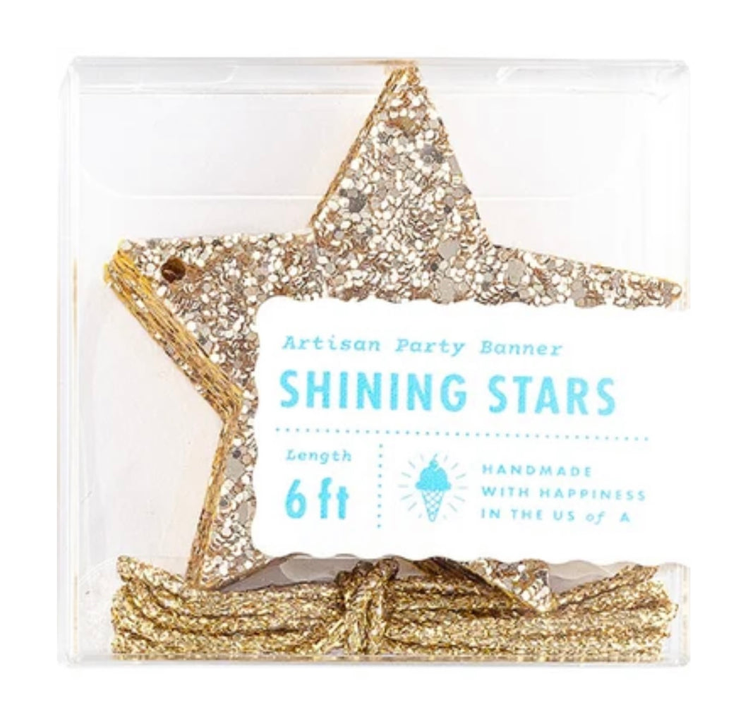 Shining stars glitter banner