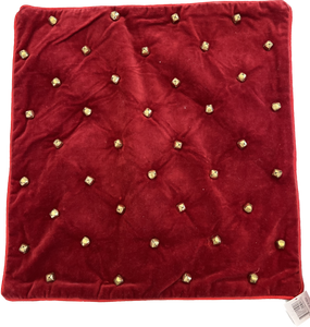 Red Pillow with Gold Bells