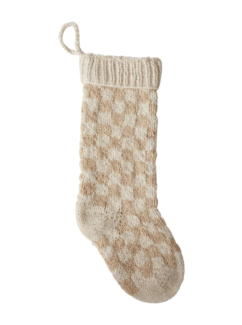 Checkered Knit Stocking
