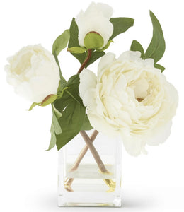 White flowers in glass vase