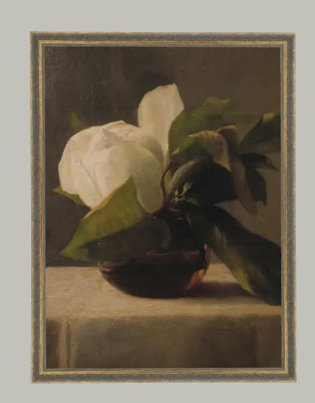 Magnolia framed antique art