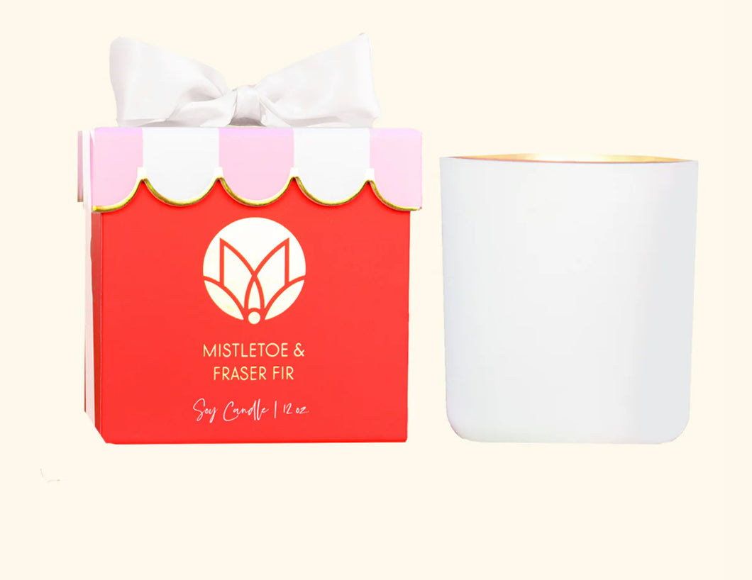Mistletoe and fraiser fir candle