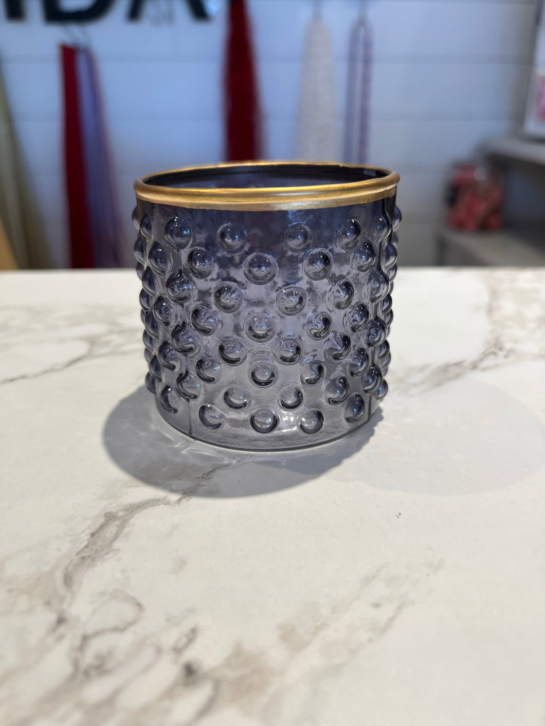 milk glass dotted cup