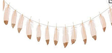 Load image into Gallery viewer, Rose gold dipped feather banner