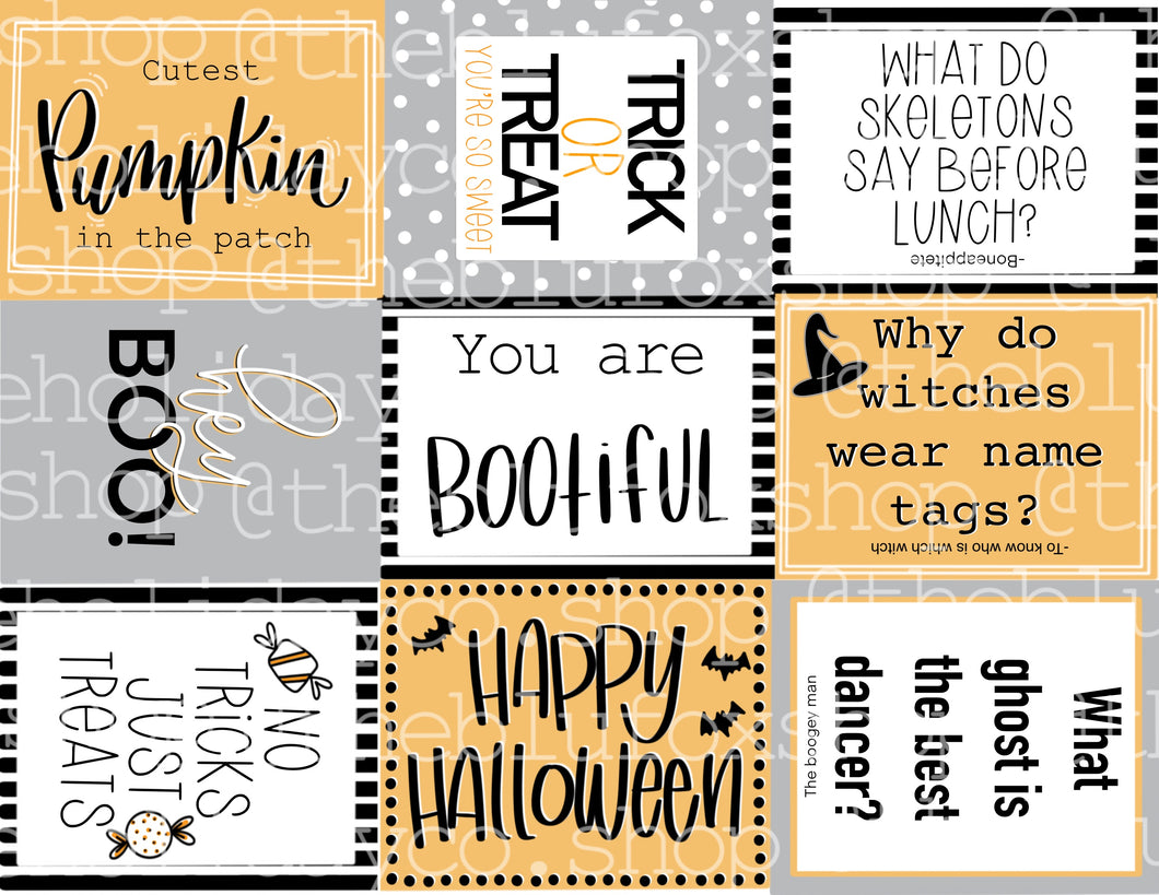 *Halloween Lunchbox Notes/treat tags PDF